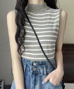 Girly Doll Girly Doll/ボーダーノースリーブトップス ドゥーラ ドゥーラ トップス ノースリーブ・タンクトップ ブラック グレー ホワイト ...