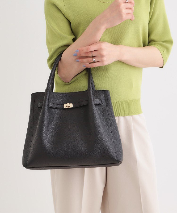 【SALE／40%OFF】SHOO・LA・RUE ベルト金具トートバッグ【2WAY】 シューラルー バッグ トートバッグ ブラック グレー イエローのサムネイル