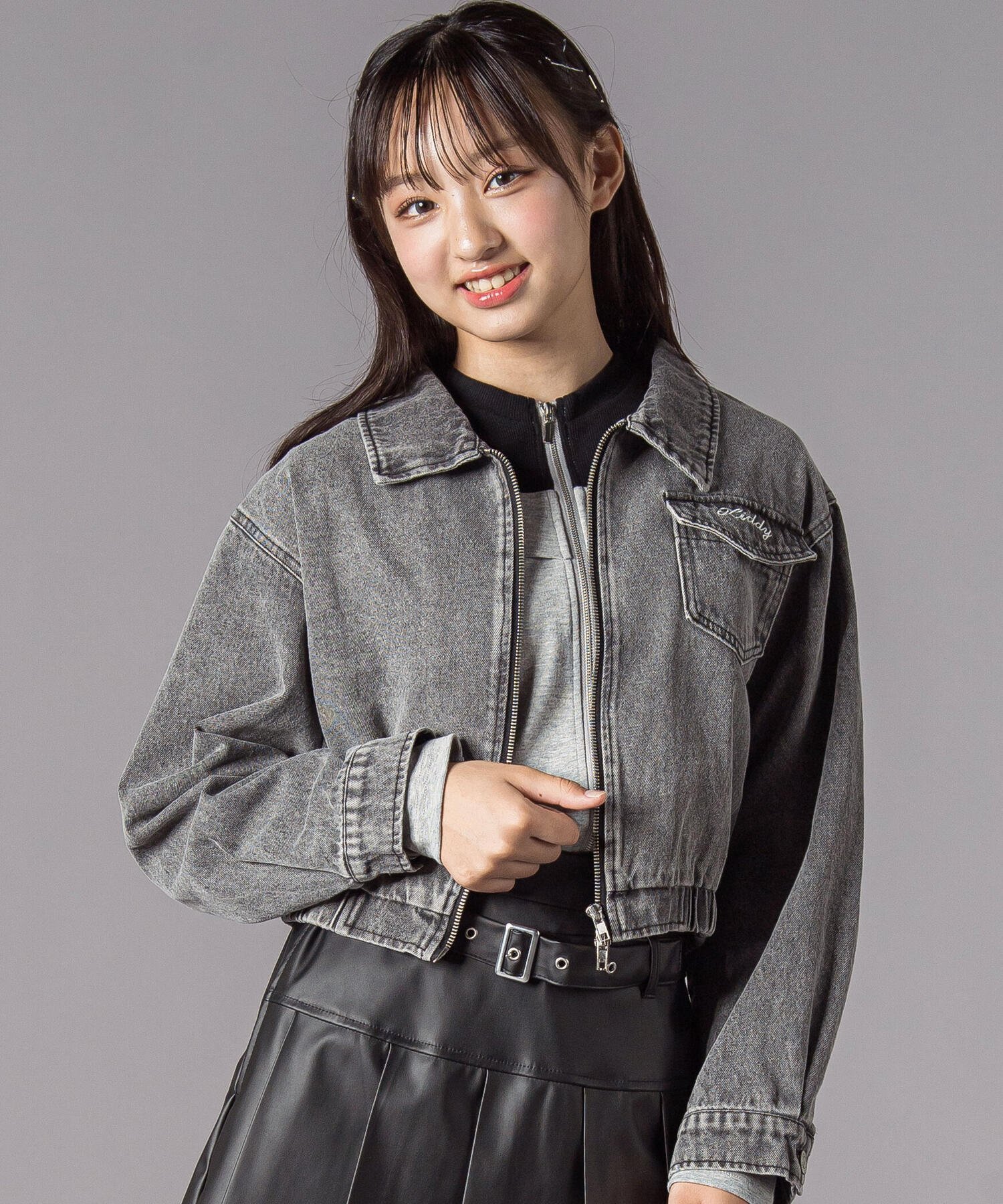 ZIDDY デニムジャケット(130~160cm) ベベ オンライン ストア ジャケット・アウター デニムジャケット グレー【送料無料】