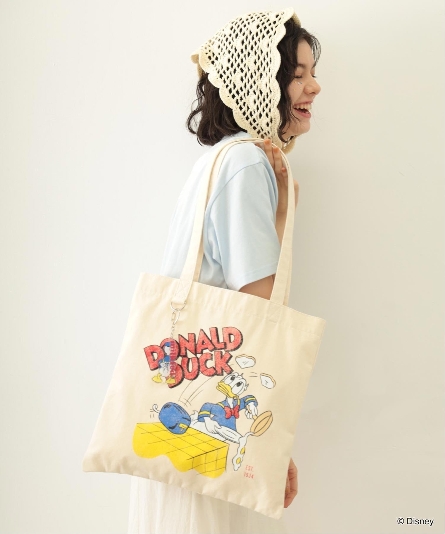 MILKFED. MILKFED./(W)DONALD DUCK / COOKING TOTE ミルクフェド バッグ トートバッグ ホワイト【送料..