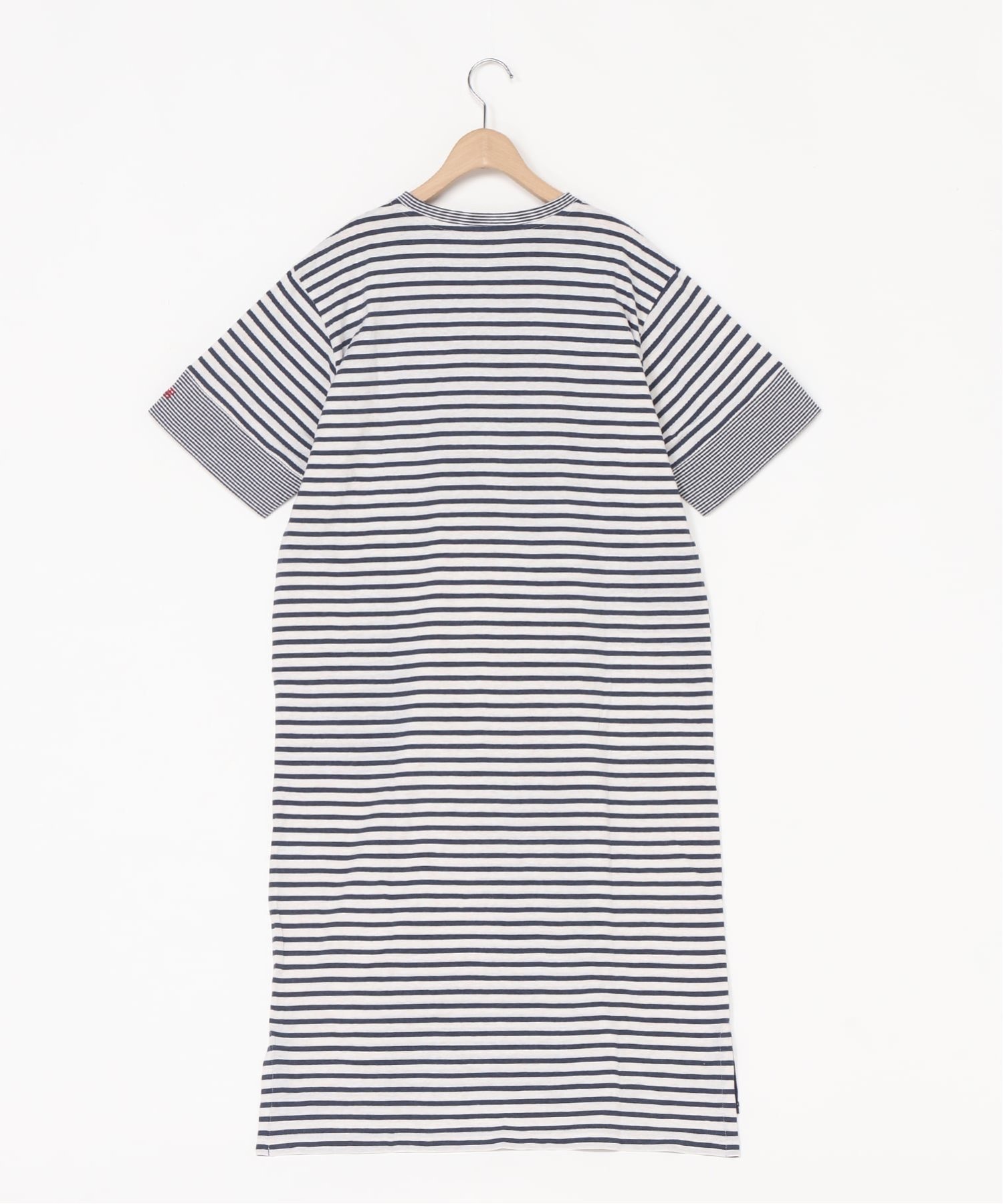 KID BLUE (W)26コンビボーダー天竺 半袖ワンピース キッドブルー ワンピース・ドレス ワンピース ネイビー ベージュ