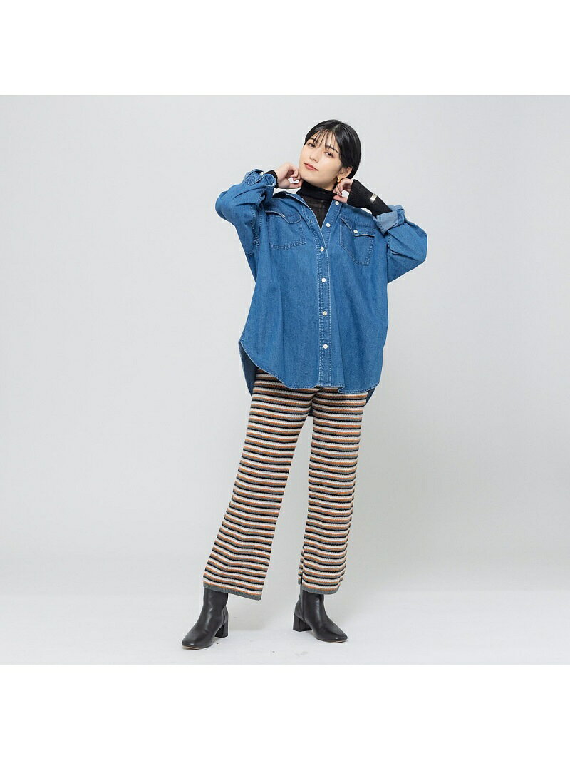 Rouge vif la cle 【+81 BRANCA】ハイウエストニットパンツ ルージュ・ヴィフ ラクレ パンツ その他のパンツ ブラック パープル