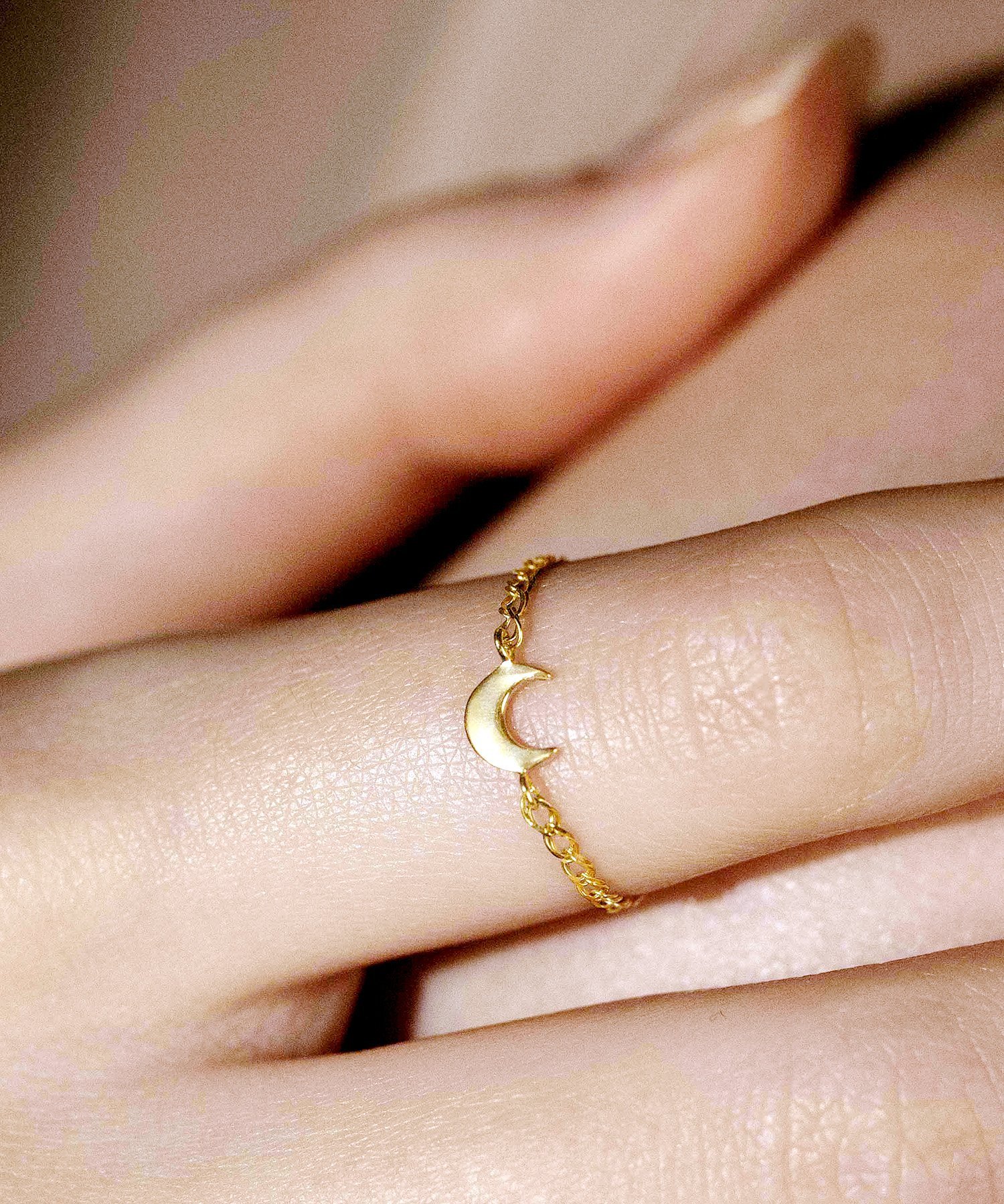 les bon bon les bon bon/moonlight chain ring ムーンライト チェーン リング イエローゴールド K10 10K ジュ...