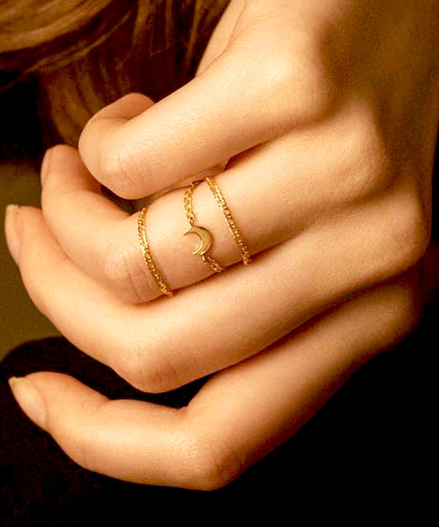 les bon bon les bon bon/moonlight chain ring ムーンライト チェーン リング イエローゴールド K10 10K ジュエリー MADE IN JAPAN 日本製 ルボンボン BOB208 ギフト セットアップセブン アクセサリー・腕時計 リング・指輪 ゴールド
