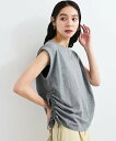 【SALE/20%OFF】VIS 【WEB限定】サイドドロストシャーリングカットソー ビス トップス カットソー・Tシャツ ブルー グレー ブラック ホワイト