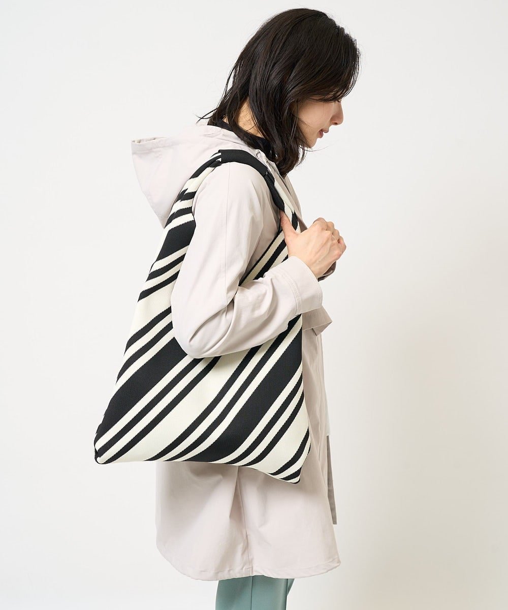 【SALE／50%OFF】GEORGES RECH ニットジャガードトライアングルトートバッグ ジョルジュ・レッシュ バッグ トートバッグ ブラック【送料無料】