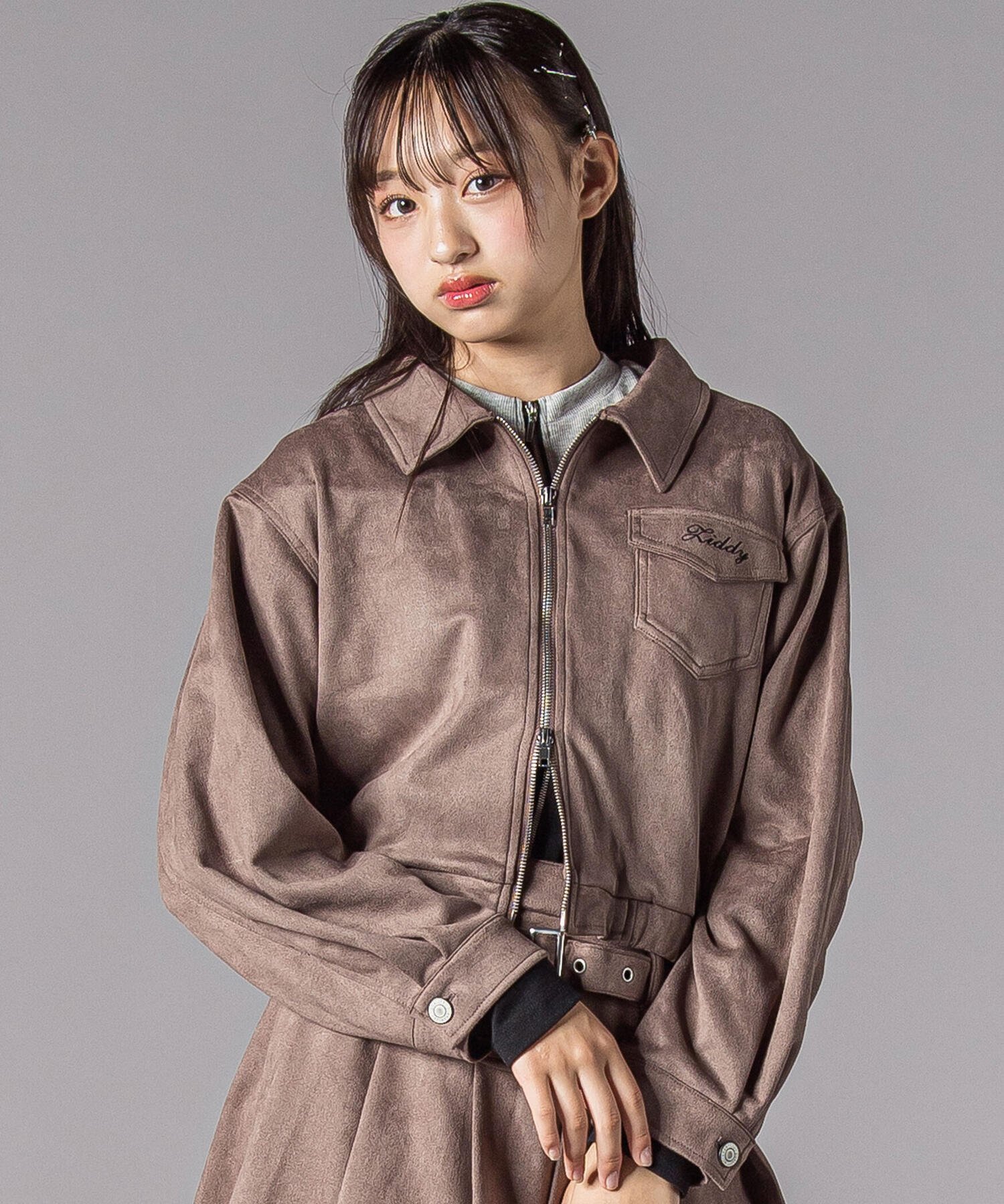 ZIDDY スウェードポンチジャケット(130~160cm) ベベ オンライン ストア ジャケット・アウター その他のジャケット・アウター ベージュ【送料無料】