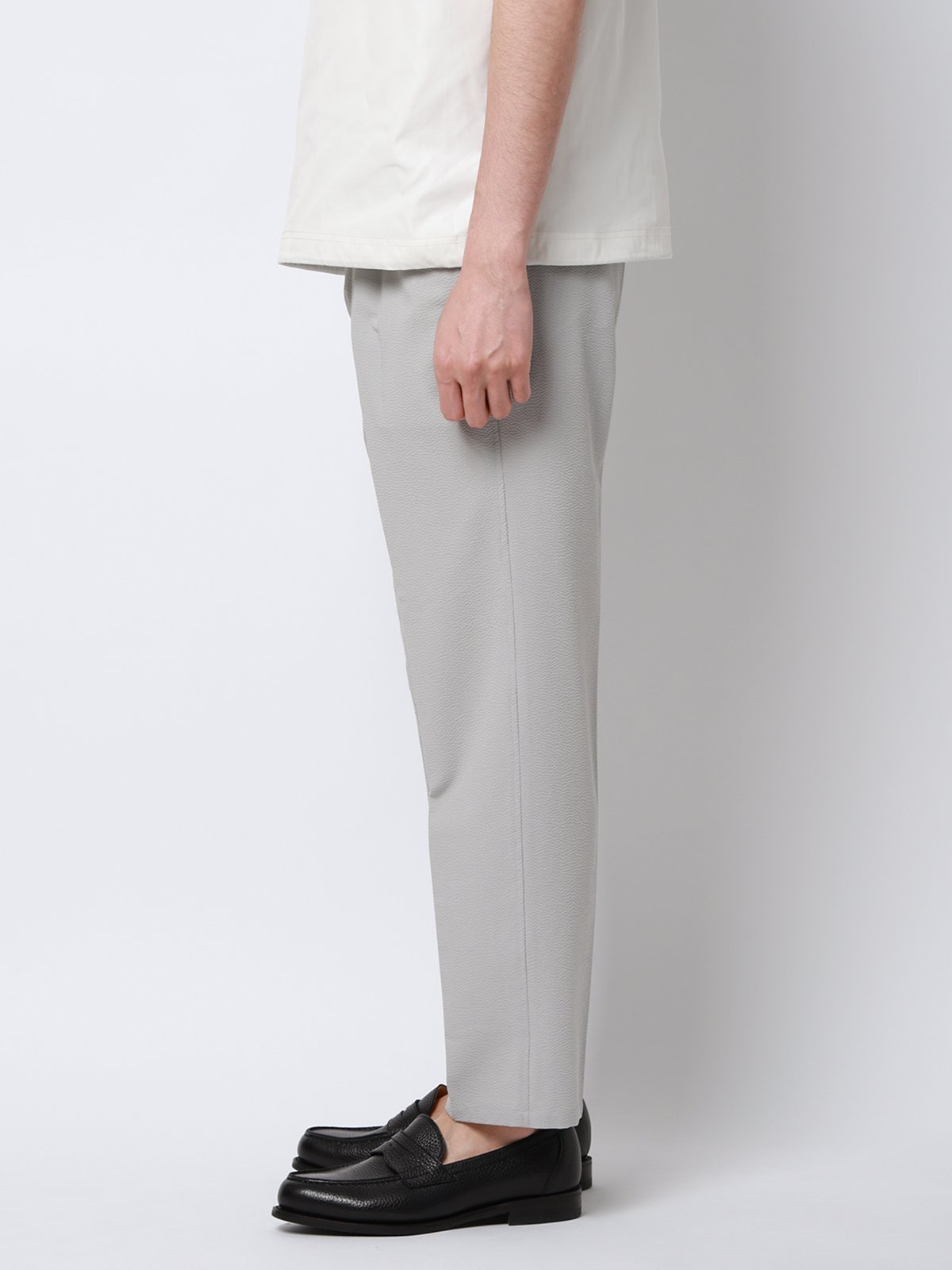 SUIT SQUARE FLAT タックテーパード ウォッシャブル ストレッチ シアサッカー 裾上げ済み スーツ スクエア パンツ その他のパンツ