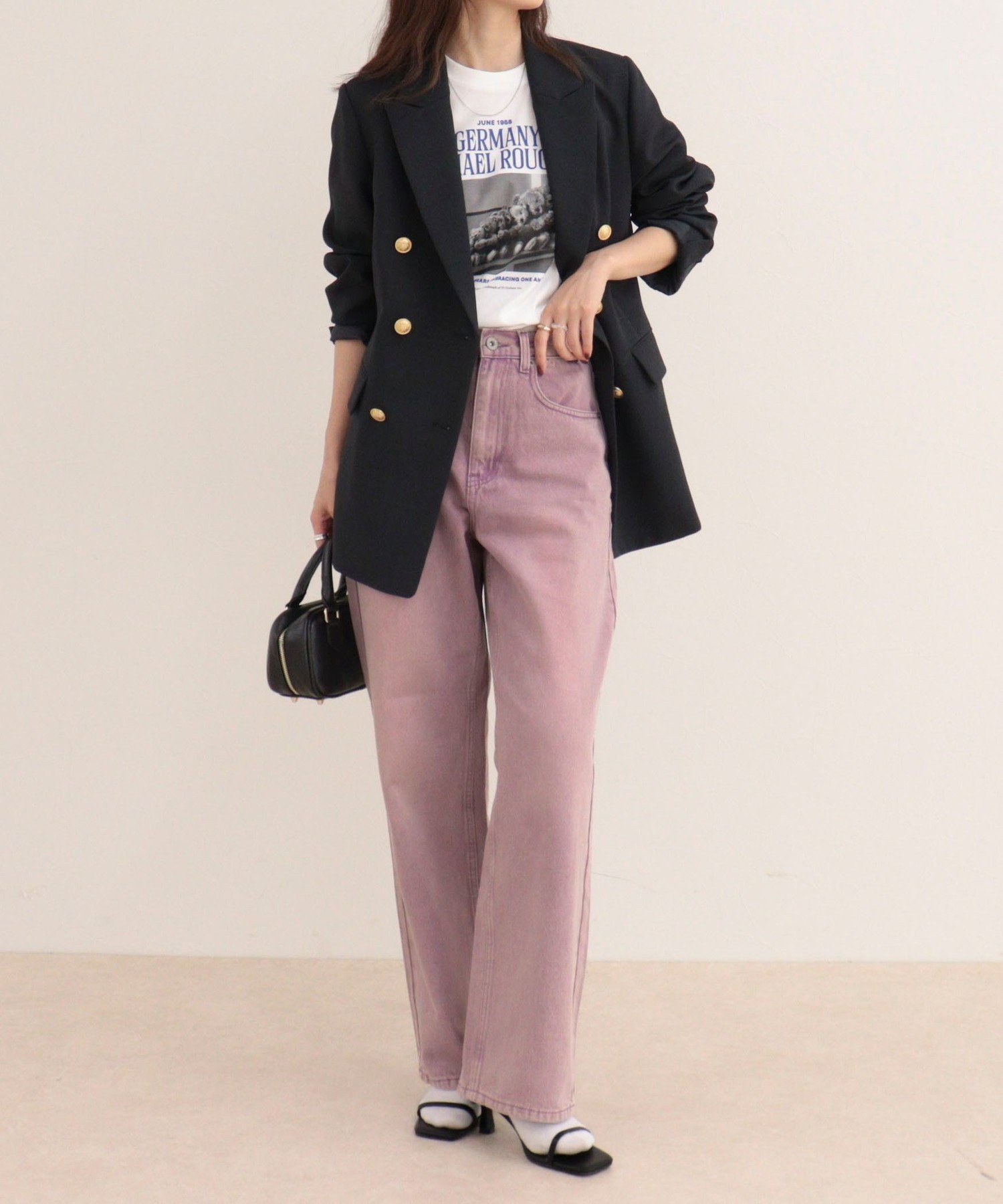 Soft color straight Denim フレディ アンド グロスター パンツ ジーンズ・デニムパンツ パープル ブルー
