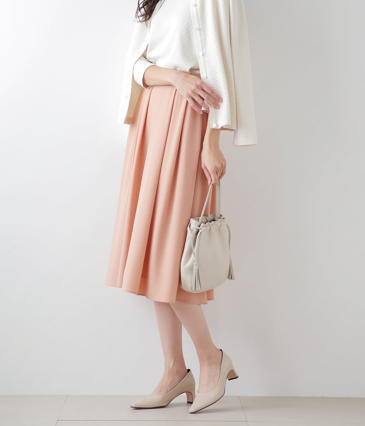【SALE／45%OFF】NEWYORKER WOMEN ポリダブルクロス タックフレアスカート ニ