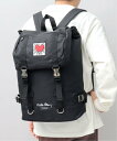 KEITH HARING ハート刺繍 メタルバックル フラップトップ バックパック / リュック エー.エム.エス. バッグ リュック・バックパック ブラック【...