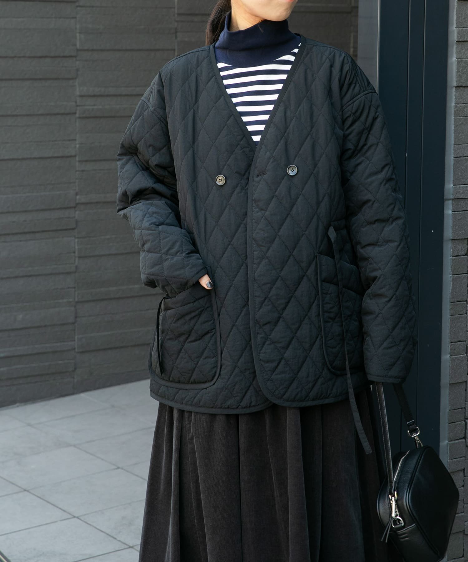 【SALE／50%OFF】URBAN RESEARCH DOORS FORK&SPOON ドローウエストキルティングブルゾン アーバンリサーチドアーズ ジャケット・アウター ブルゾン・ジャンパー ブラック ベージュ ホワイト【送料無料】のサムネイル