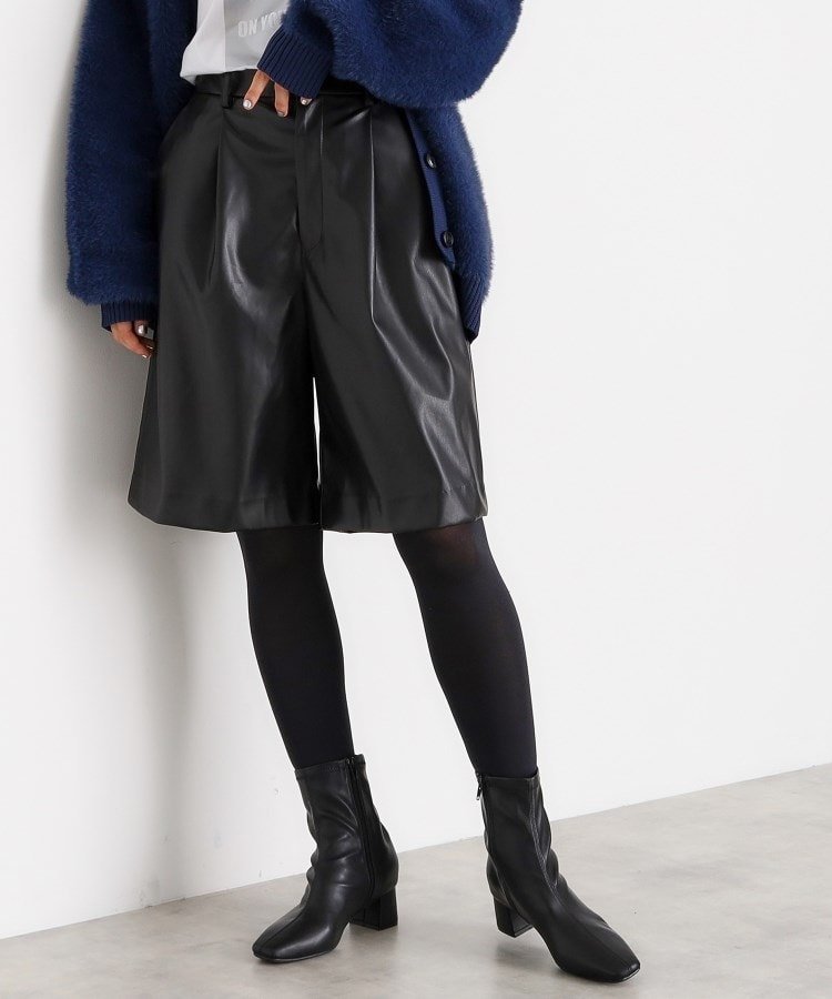 【SALE/40%OFF】THE SHOP TK 【@BAILA掲載】合皮ハーフパンツ ザ ショップ ティーケー パンツ その他のパンツ ブラック ブラウン【送料無料】