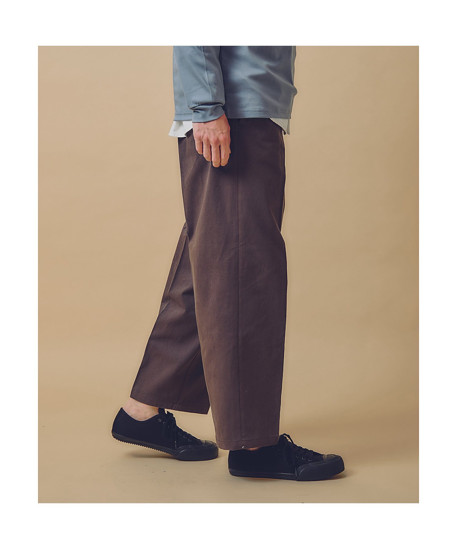 【SALE／40%OFF】ABAHOUSE LASTWORD 1タック コットン ワイドトラウザーズ / ワイドパンツ アバハウス パンツ その他のパンツ グレー ホワイト【送料無料】