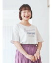【SALE/25%OFF】Re-J&SUPURE カラーロゴプリントTシャツ リジェイアンドスプル トップス カットソー・Tシャツ ホワイト ブラウン