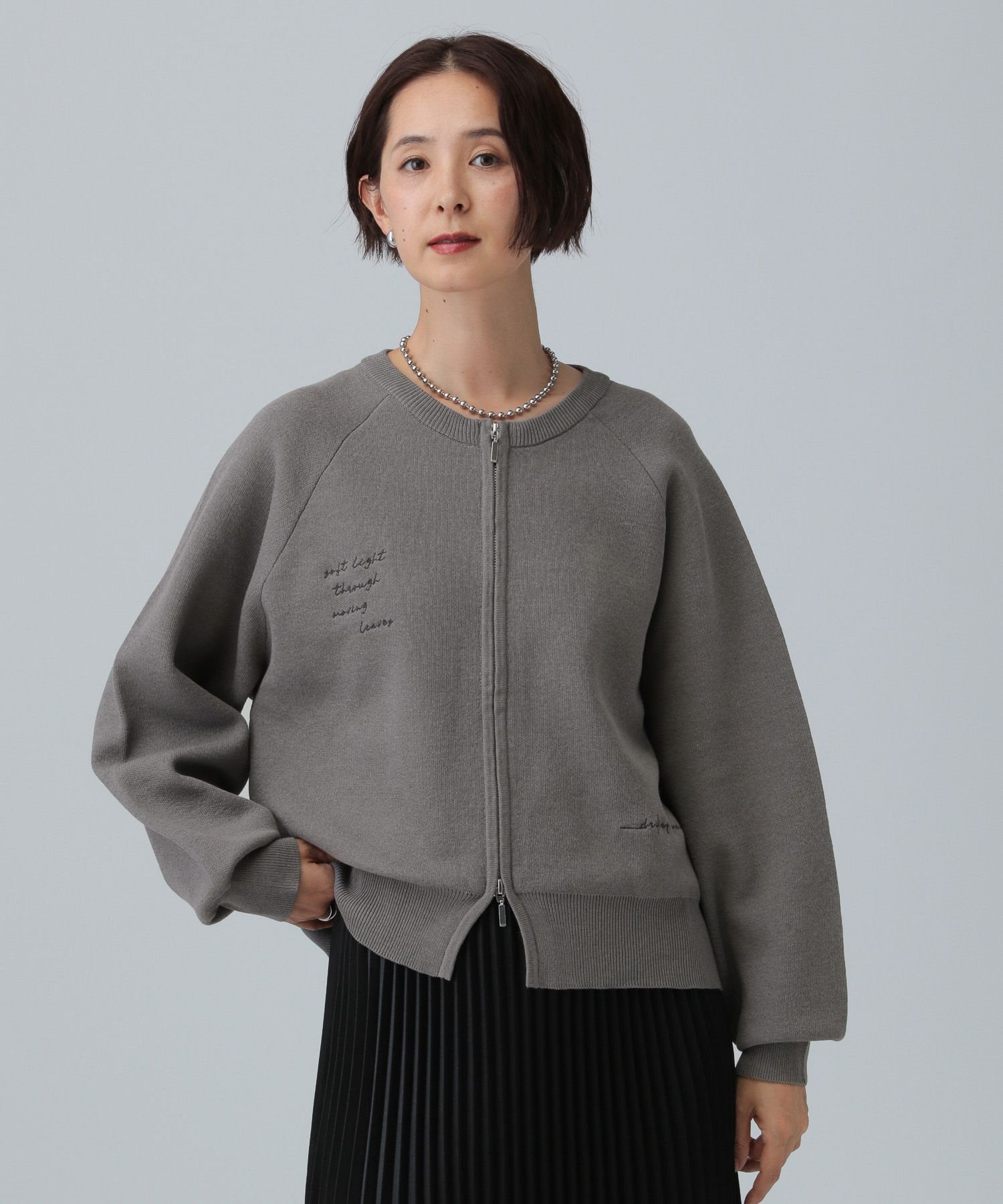 LEPSIM 12ゲージ刺繍WZIPカーディガン レプシィム トップス カーディガン ブラウン グレー【送料無料】のサムネイル