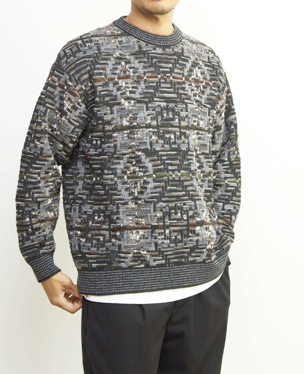 MEN'S MELROSE 【MASTER FRAME/マスターフレーム】レトロJQD クルーネックセーター メンズメルローズ ..