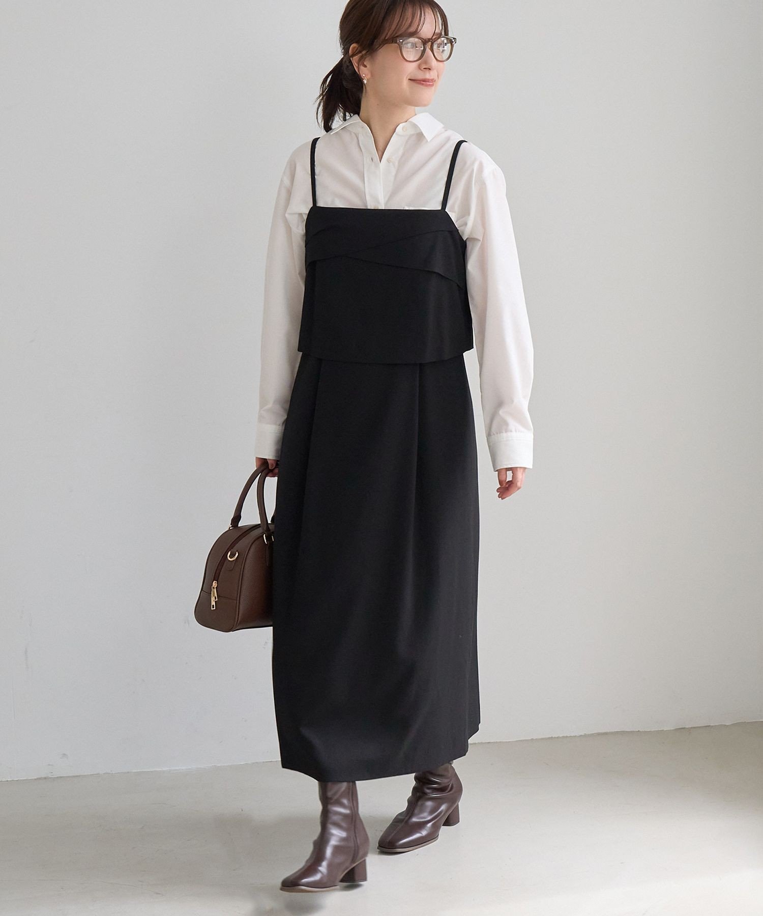 【SALE／5%OFF】ROPE' PICNIC 【昨年大好評】【WEB限定】セットアップ見え 褒められワンピース ロペピクニック ワンピース・ドレス ワンピース ブラック ベージュ グレー【送料無料】 stylife-15853806 Rakuten Fashion サンプル画像2