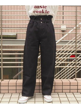 tiptop tiptop/<web限定>セミワイドハイウエストデニム ティップトッププラスポケット パンツ/ジーンズ ストレートジーンズ ホワイト ブラック ネイビー ブルー