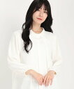 STRAWBERRY-FIELDS パーツ付きサテンブラウス ストロベリーフィールズ トップス シャツ・ブラウス ベージュ ネイビー イエロー ホワイト【送料無料】