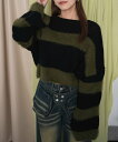 【SALE/33%OFF】WEGO LADY'S マテリアルシャギークロップドニット ウィゴー トップス ニット ブラック カーキグリーン