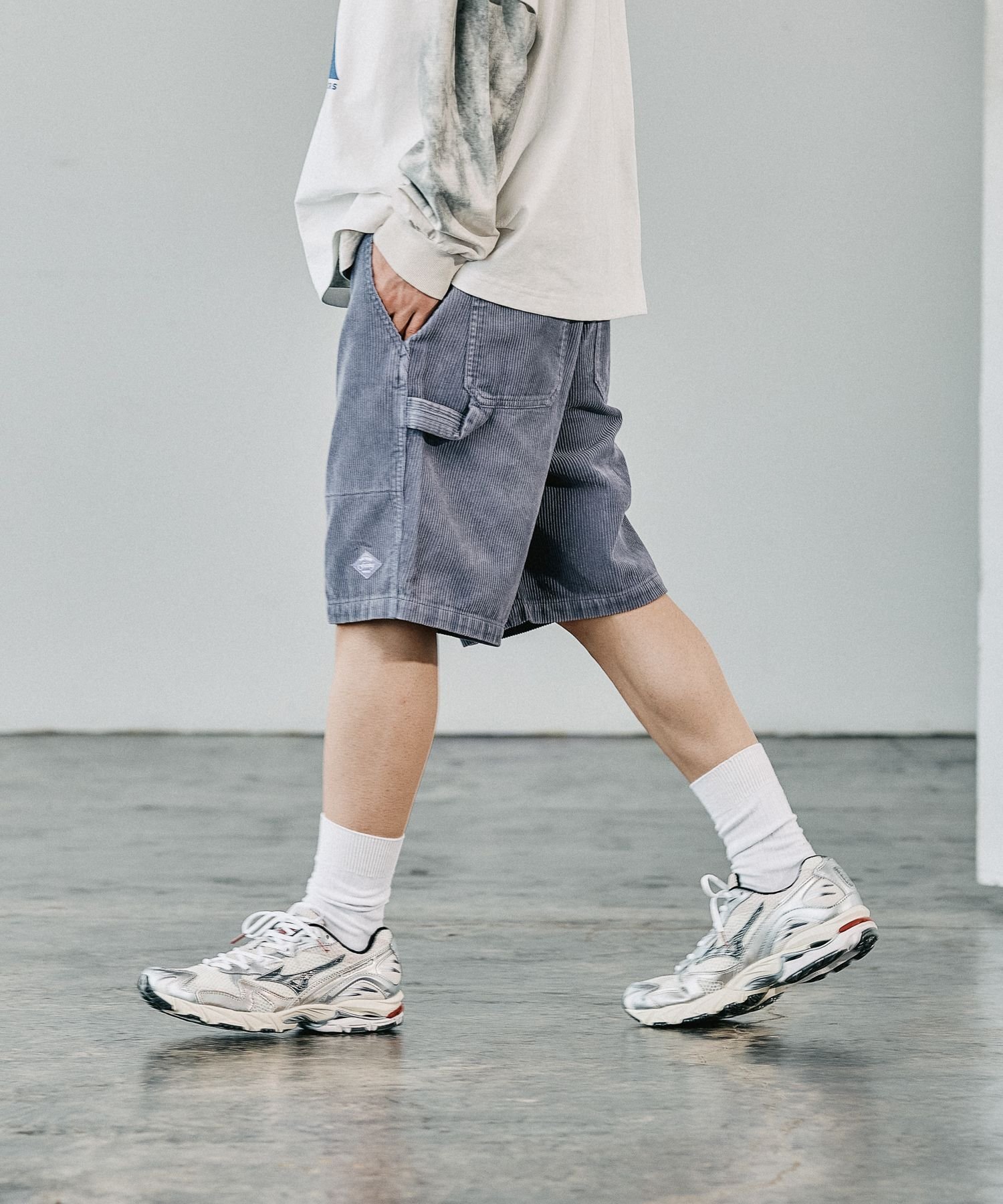 ケミカル加工コールベイカーショーツ ベイフロー パンツ その他のパンツ グレー ブルー パープル