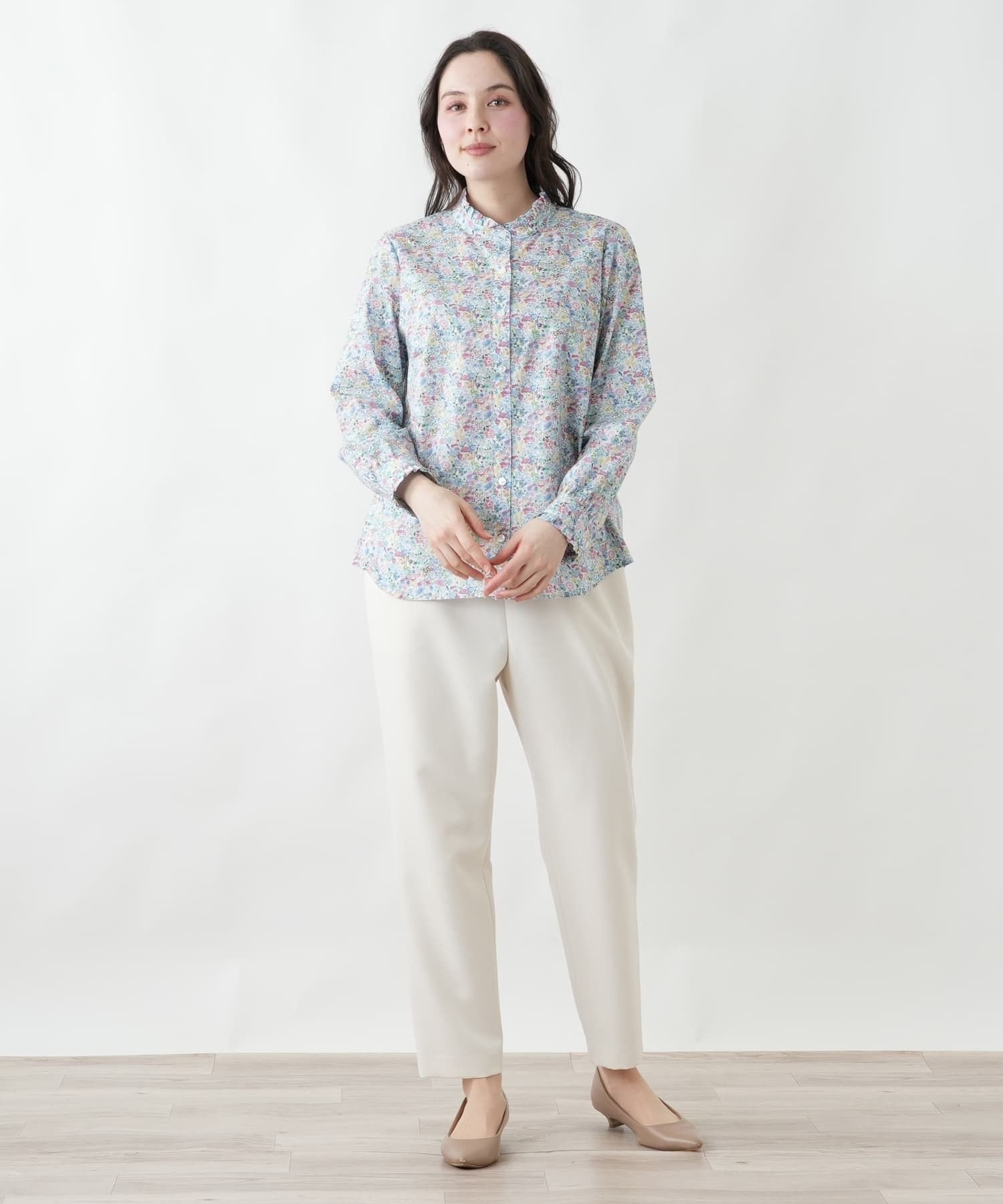 Leilian PLUS HOUSE 【店頭人気】シャツブラウス レリアン プラスハウス トップス シャツ・ブラウス レッド