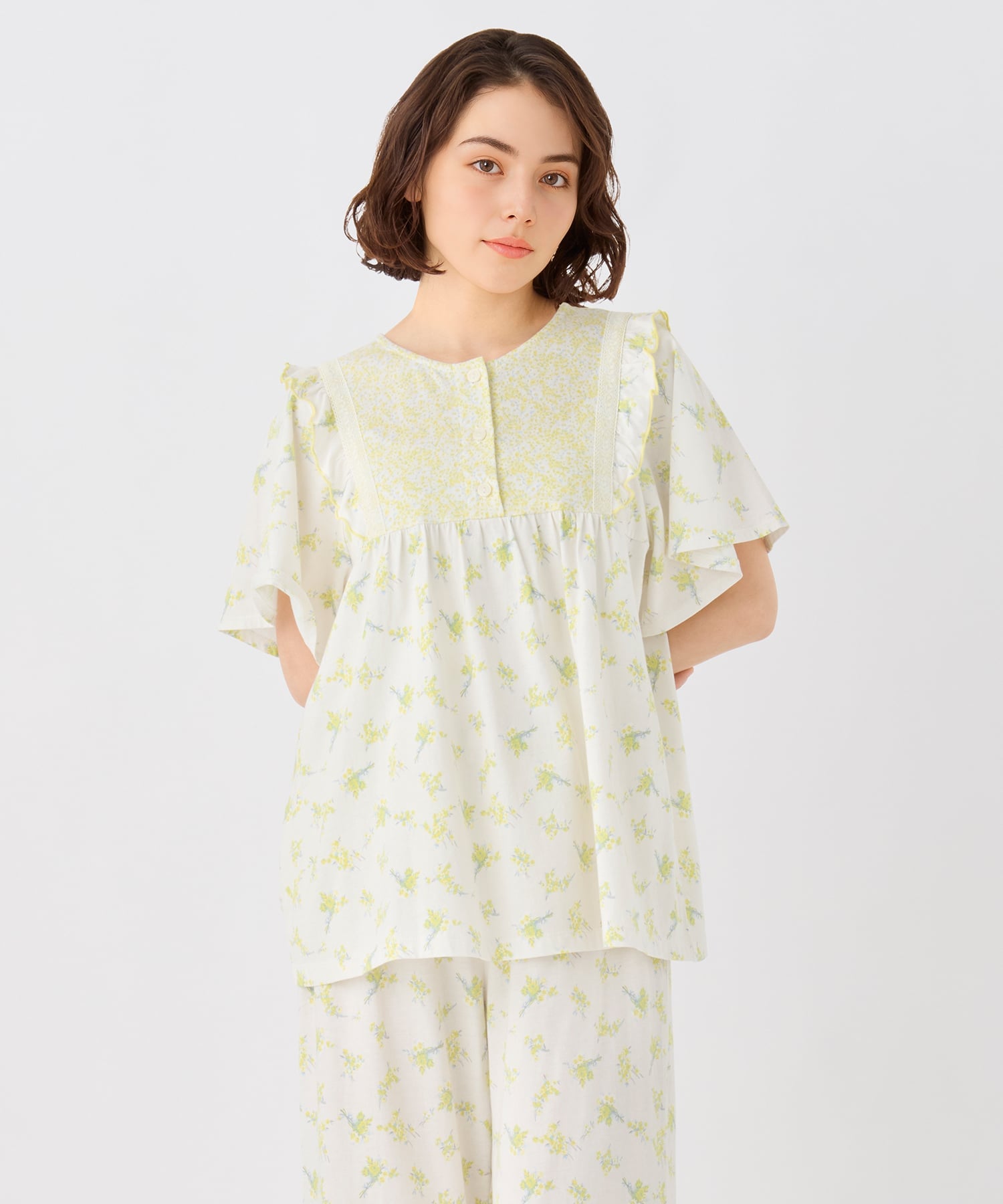 【SALE／20%OFF】KID BLUE (W)26ブリティッシュブーケN 半袖パジャマ キッドブルー インナー・ルームウェア パジャマ ピンク イエロー【送料無料】