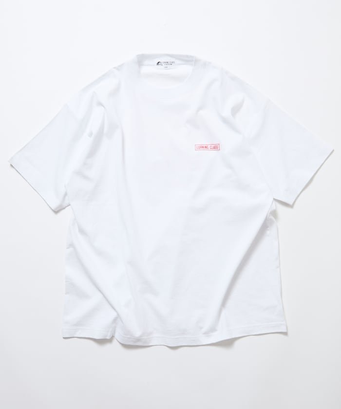 LURKING CLASS 限定展開 LURKING CLASS×FREAK'S STORE 別注 ヴィンテージ加工 プリント Tシャツ フリークスストア トップス カットソー・Tシャツ ブラック ホワイト