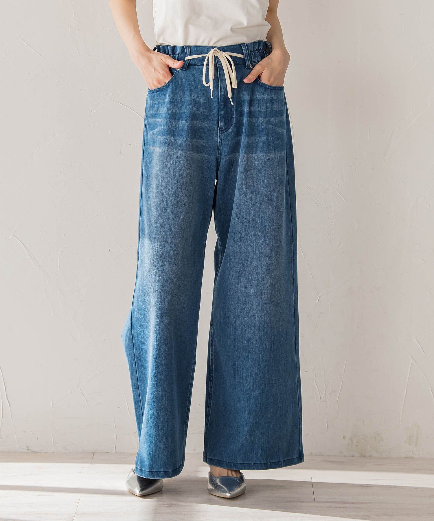 ジャージデニムパンツ ドロワット・ロートレアモン パンツ その他のパンツ ブルー ブラック