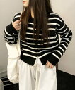 【SALE/66%OFF】Dewlily 【Dewlily】ボーダーショート丈カーディガン アミュレット トップス カーディガン グリーン ブラック