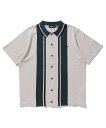 XLARGE LINE KNIT S/S SHIRT XLRAGE エクストララージ トップス シャツ・ブラウス ベージュ ブラック【送料無料】