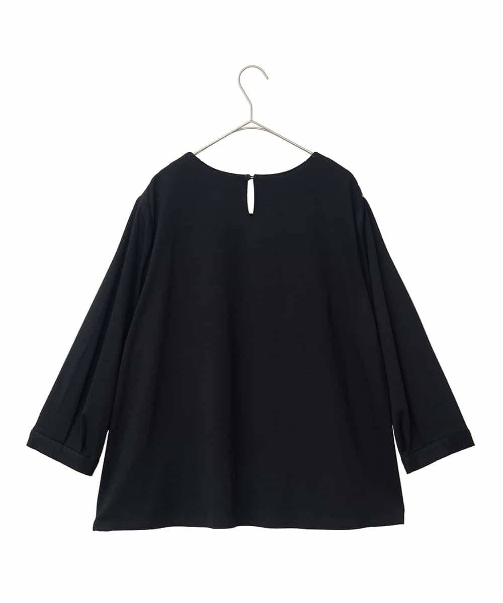 HIROKO BIS GRANDE 【大きいサイズ】ドットジャカードカットソー ヒロコ ビス グランデ トップス カットソー・Tシャツ ブラック
