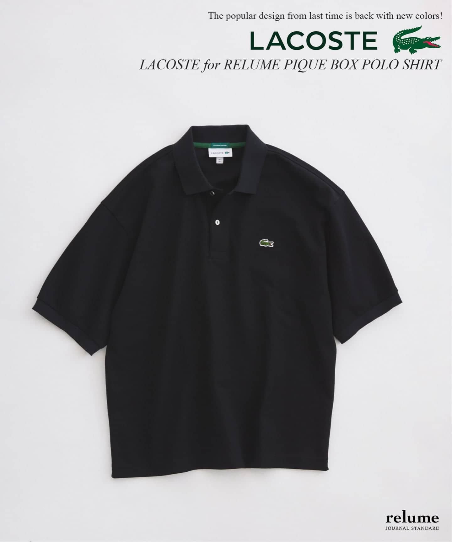 JOURNAL STANDARD relume 《予約》LACOSTE / ラコステ 別注 ボックスシルエット ポロシャツ ジャーナル スタンダード レリューム トップス ポロシャツ グリーン ブラック グレー ブラウン ピンク【送料無料】