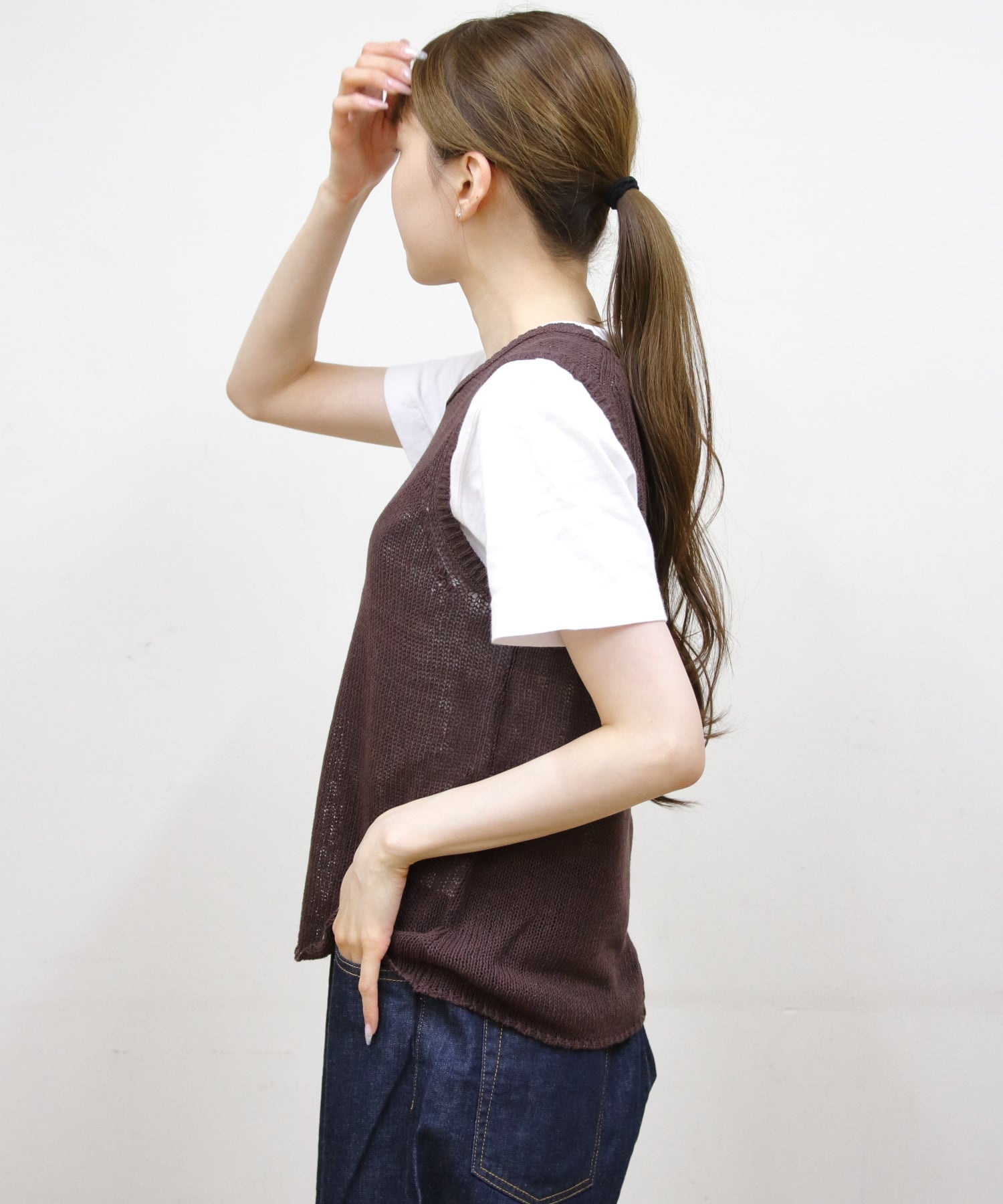 RYE TENDER RYE TENDER/(W)DOLORES TOP ステップス トップス ノースリーブ・タンクトップ ブラウン レッド