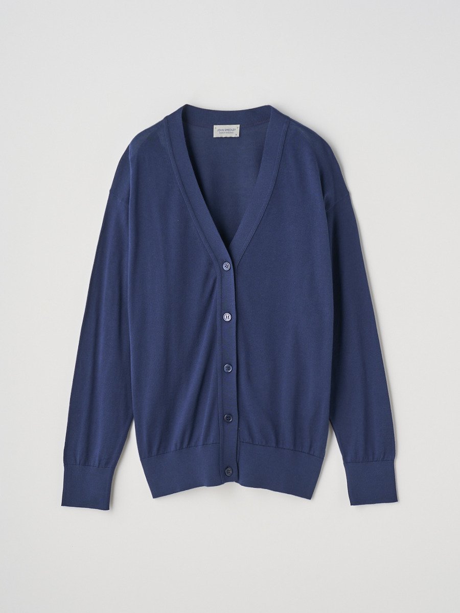 ジョンスメドレー トップス レディース JOHN SMEDLEY V-neck Long sleeved Cardigan ｜ S4620 ｜ 30G COMMON FIT ジョンスメドレー トップス ニット ネイビー【送料無料】