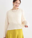 【SALE/40%OFF】SHOO・LA・RUE 程よくエアリー テープヤーンニット シューラルー トップス ニット ホワイト パープル グレー