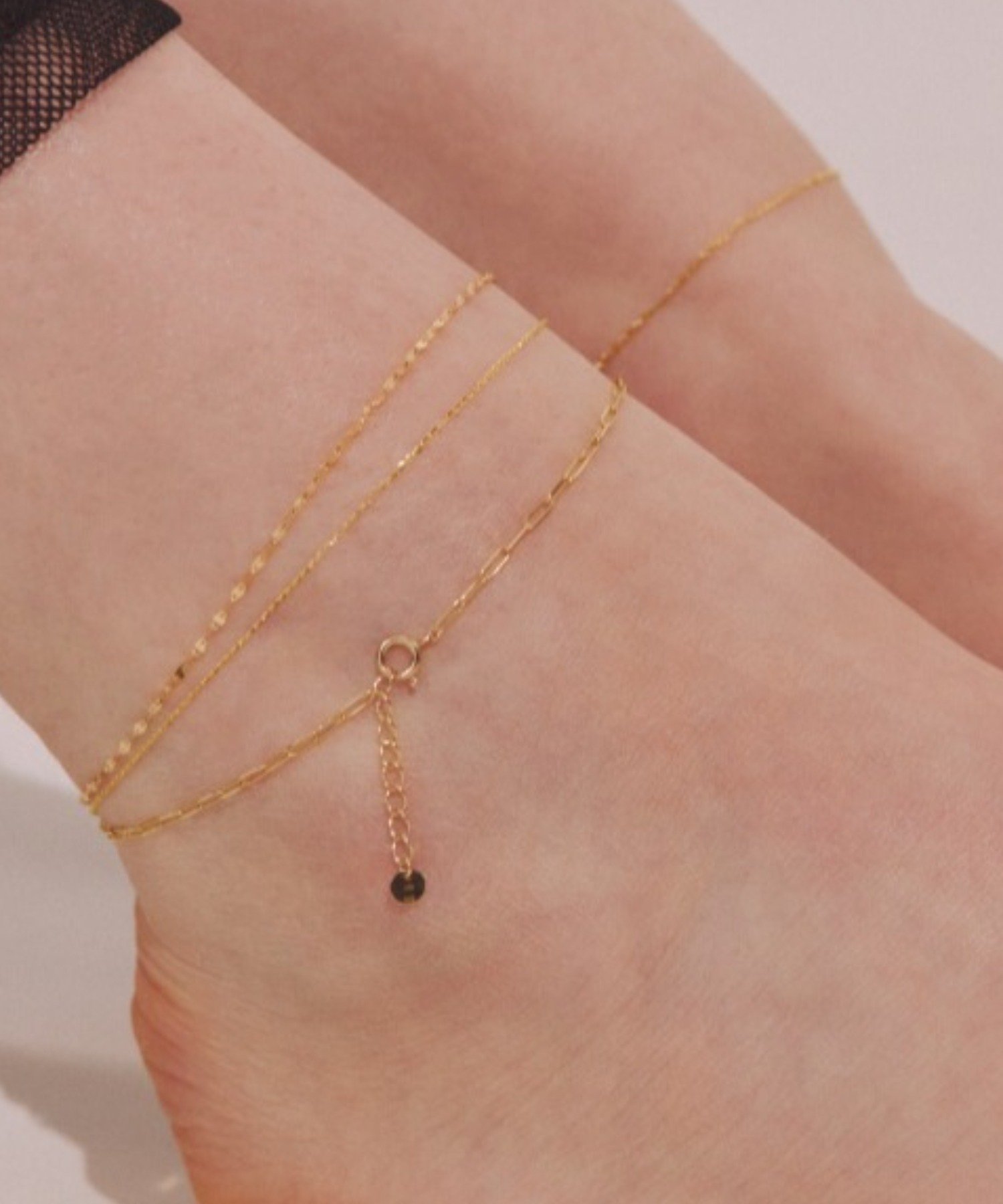 les bon bon les bonbon/shine anklet アンクレット チェーン 10金 フォブ アクセサリー・腕時計 アンクレット ゴールド【送...