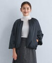 【SALE/50%OFF】UNITED ARROWS green label relaxing サテン ギャザー ノーカラー ブルゾン ユナイテッドアローズ アウトレット ジャケット・アウター その他のジャケット・アウター グリーン ホワイト ネイビー【送料無料】