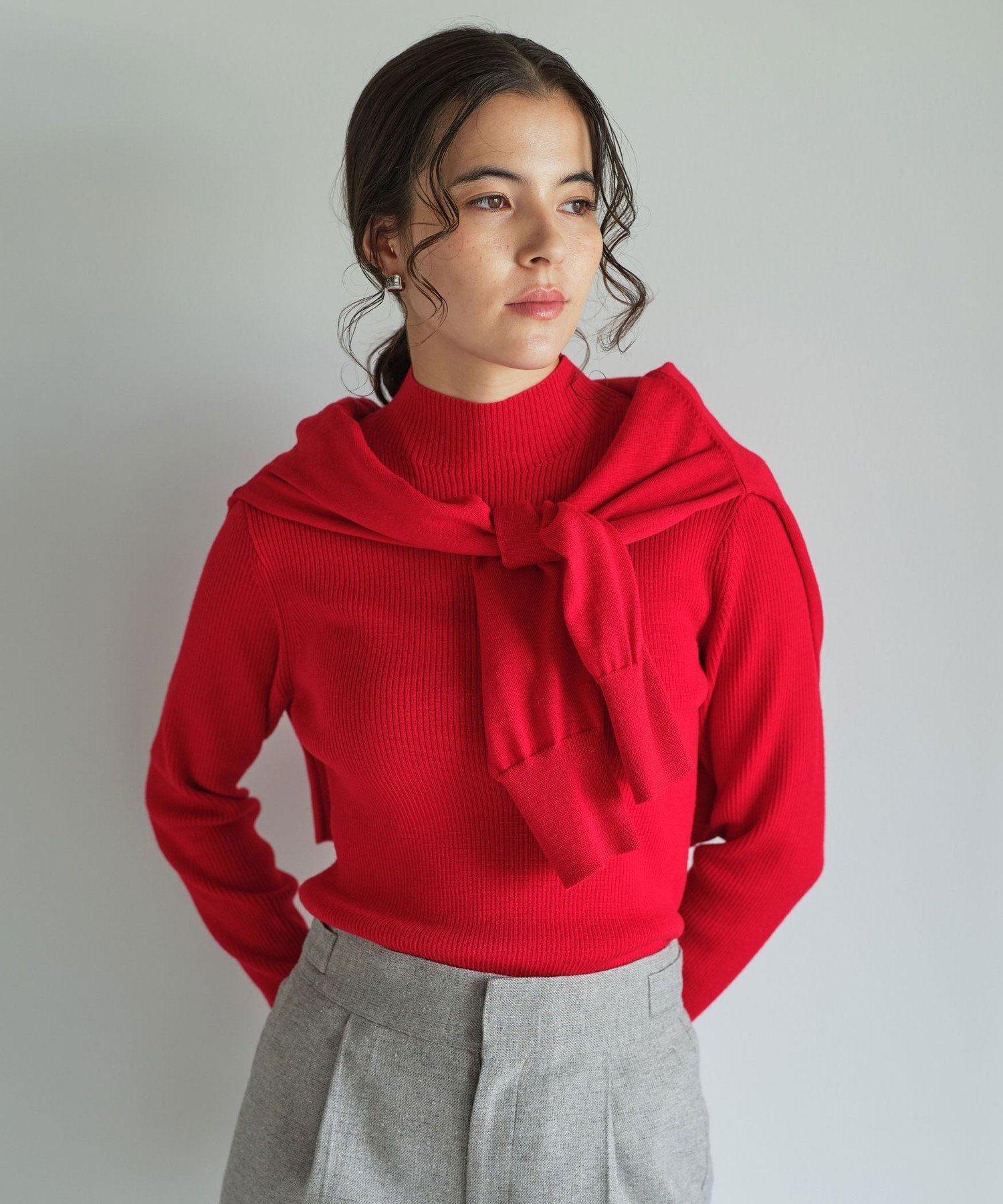 UNITED ARROWS green label relaxing ウール リブ ボトルネック ニット プルオーバー ウォッシャブル ユナイテッドアローズ グリーンレーベルリラクシング トップス ニット ホワイト ブラック イエロー レッド グレー【送料無料】のサムネイル