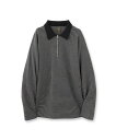 DRESSTERIOR ◆BATONER(バトナー)32G SMOOTH WOOL POLO HALF ZIP ドレステリア トップス ポロシャツ ブラック【送...
