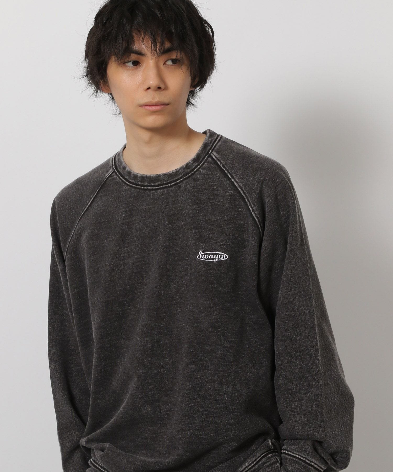 【SALE／30%OFF】LAKOLE インディゴスラブ裏毛 ラコレ トップス スウェット・トレーナー ブラック ネイビー