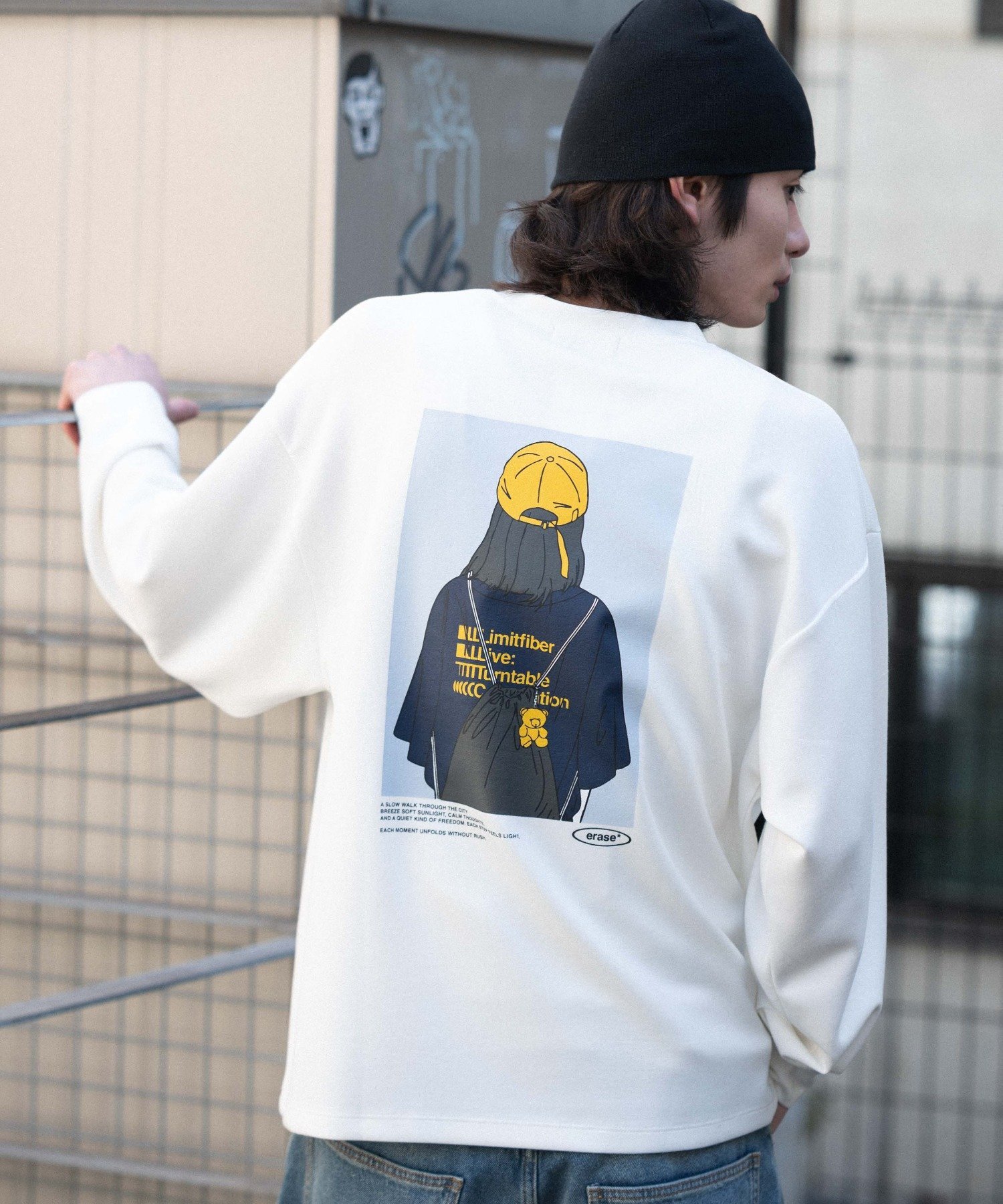 【SALE／13%OFF】WEGO MEN'S ガールプリントT(LS) ウィゴー トップス カットソー・Tシャツ ブラック ホワイト
