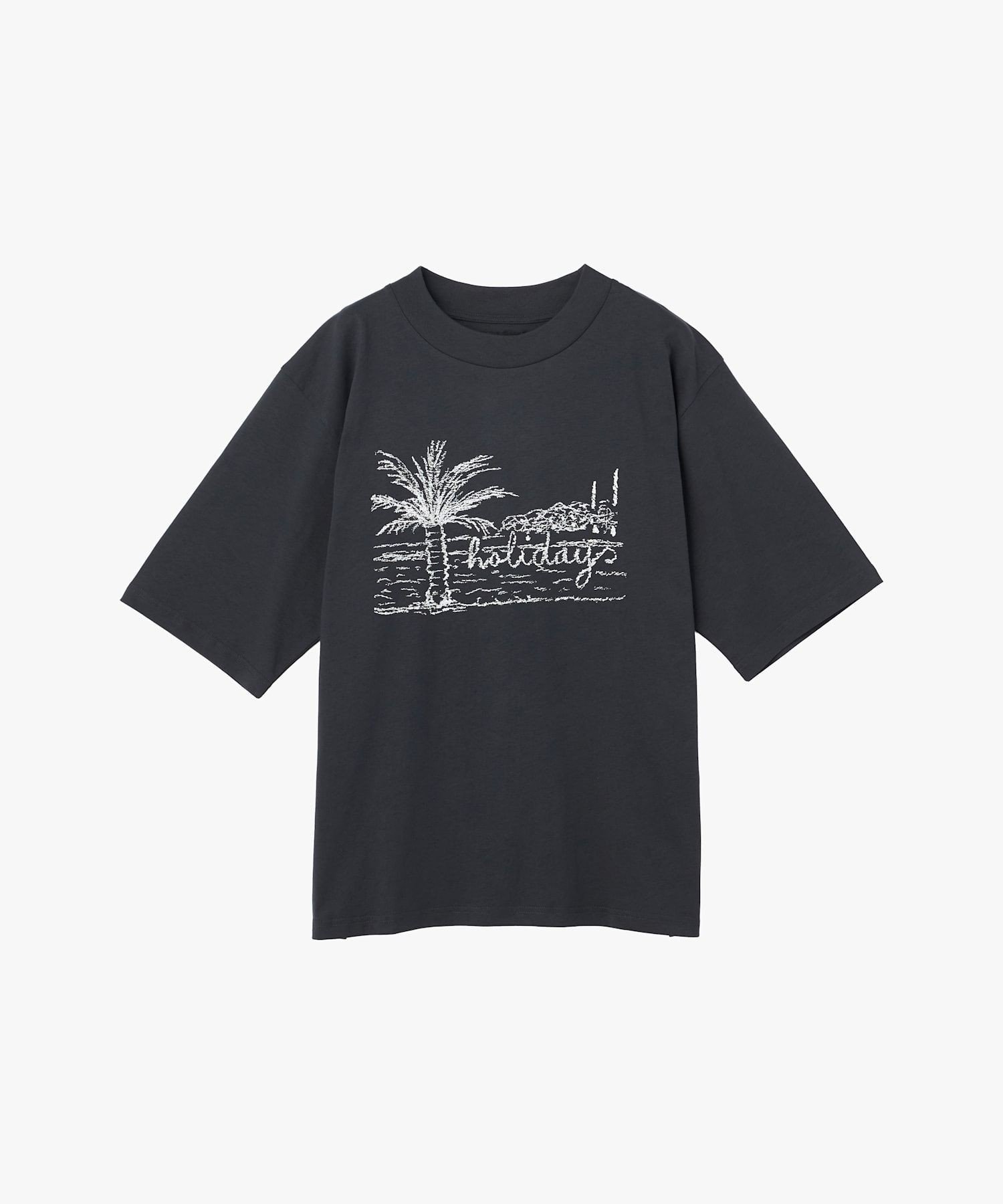 agnes b. HOMME メンズ プリント コットン 半袖 Tシャツ "Horace" アニエスベー トップス カットソー・Tシャツ グレー