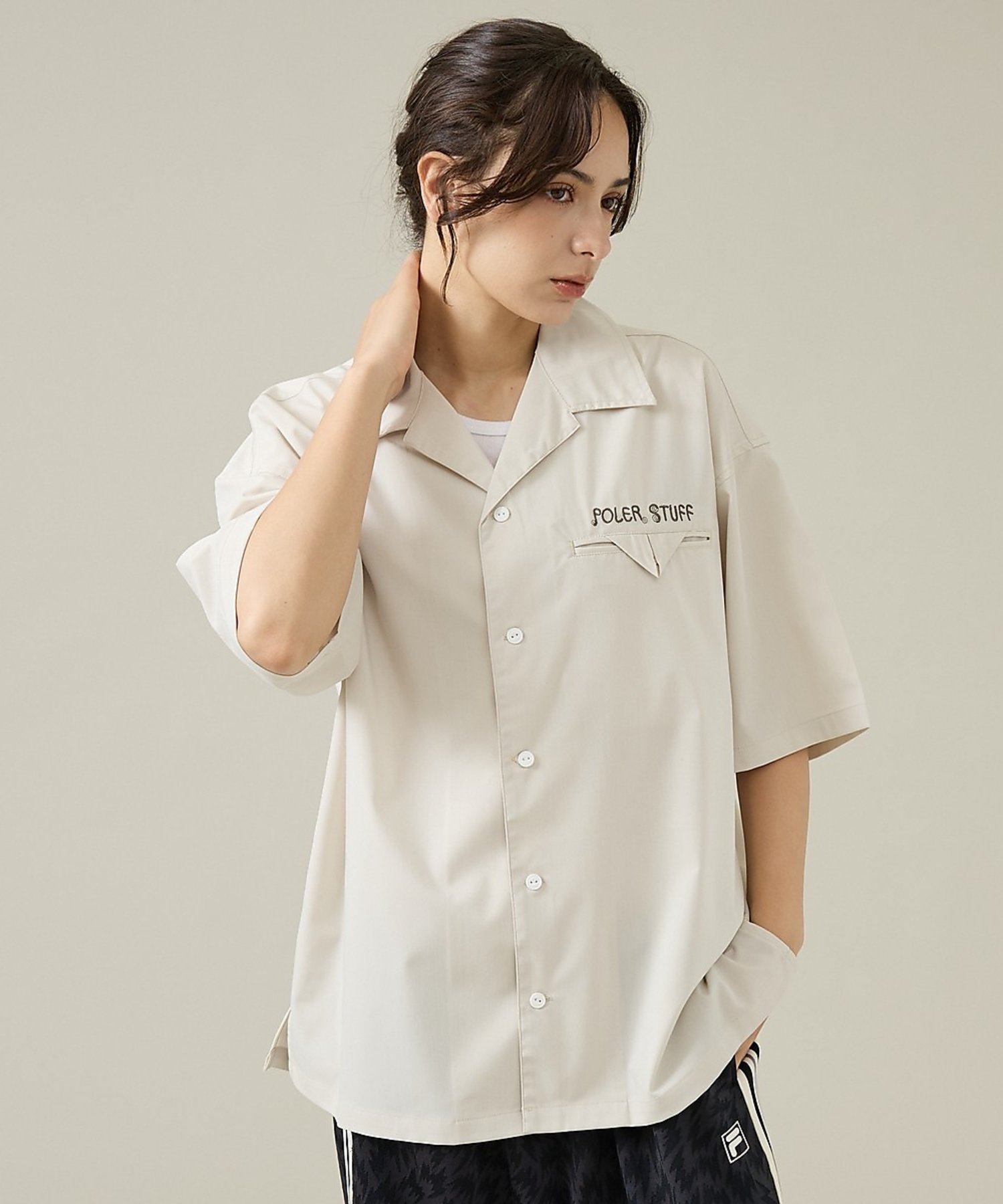 【POLeR/ポーラー】TOURIST SHIRT2/スーベニア/ボーリング/6 アバハウス トップス シャツ・ブラウス ベージュ イエロー