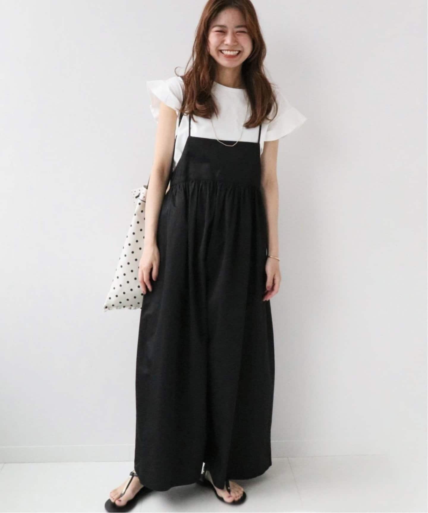 JOURNAL STANDARD relume 《追加2》フリルTセットサロペット ジャーナル スタンダード レリューム オールインワン・オーバーオール オーバーオール・サロペット ブラック ベージュ【送料無料】のサムネイル