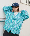 ウィゴー 服 レディース WEGO LADY'S ダメージミックスカラービッグカーデ ウィゴー トップス ニット ブルー グリーン パープル ブラック【送料無料】