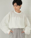 【SALE/50%OFF】OPAQUE.CLIP チュールドッキングスリーブブラウス【洗濯機洗い可】 オペークドットクリップ トップス シャツ・ブラウス ブラッ...