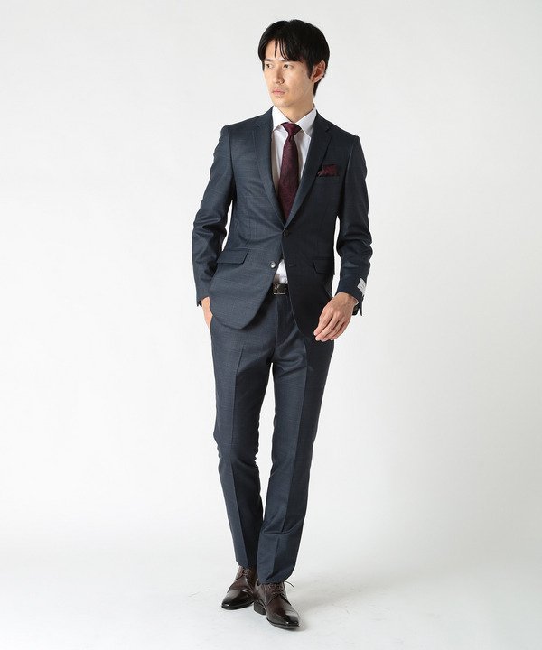 【SALE／30%OFF】CROWDED CLOSET ウールブレンドメランジチェックスーツ メンズ ビギ ジャケット・アウター マウンテンパーカー グレー ネイビー【送料無料】