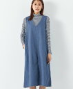 【SALE/30%OFF】Petit Honfleur デニムジャンパースカート プチオンフルール ワンピース・ドレス ジャンパースカート ネイビー ブルー【送...